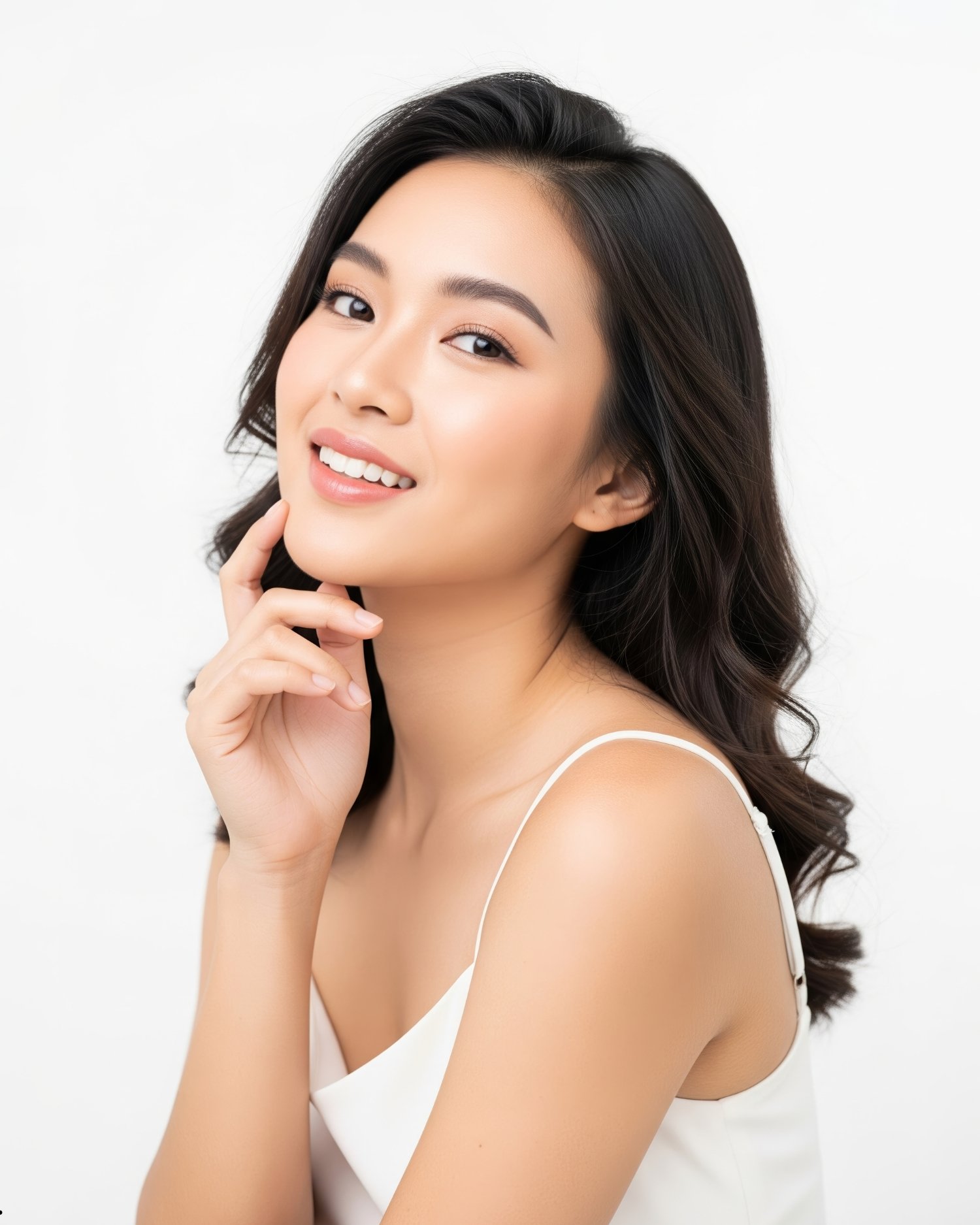 Woman with refreshed, radiant, and resilient skin after a City Shield Facial, designed to protect against pollution and daily urban stress.